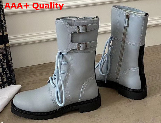 Dior D Trap Ankle Boot in Light Blue Calfskin Replica