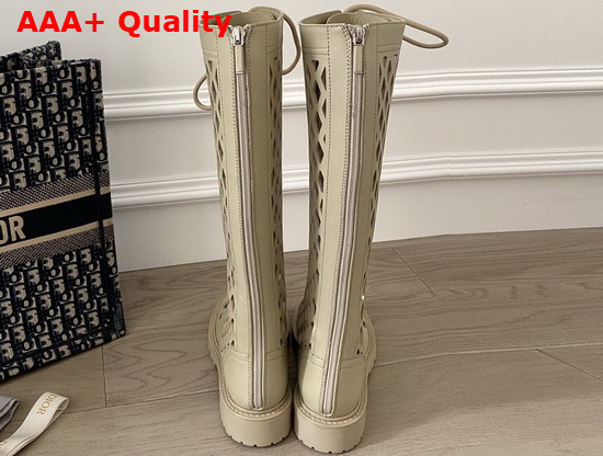 Dior D Trap Boot Beige Calfskin Replica