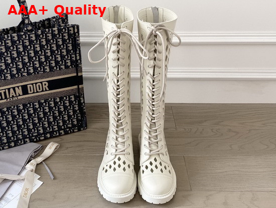 Dior D Trap Boot White Calfskin Replica