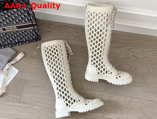 Dior D Trap Boot White Calfskin Replica