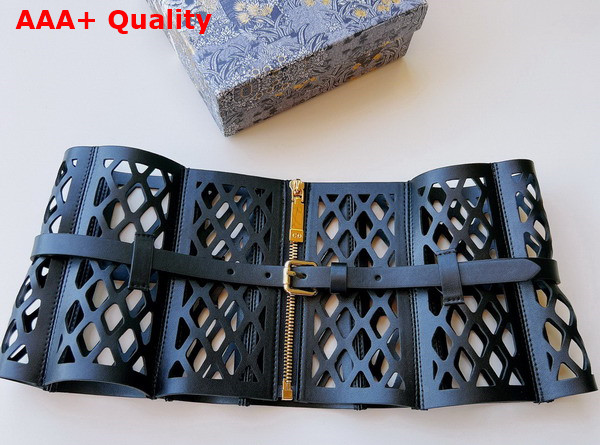 Dior D Trap Corset Belt Black Smooth Calfskin 16cm Replica