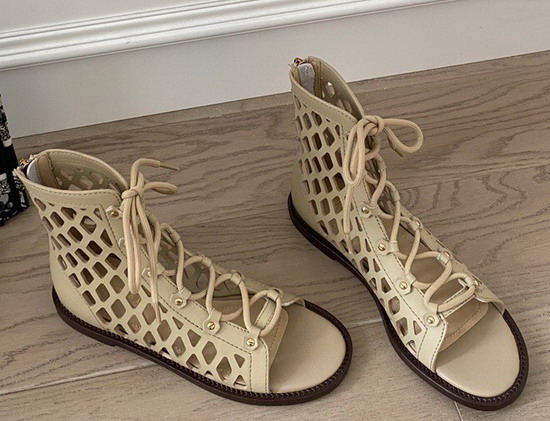 Dior D Trap Sandal in Beige Matte Calfskin Replica