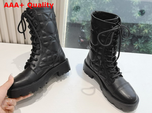 Dior D Unit Ankle Boot Black Quilted Cannage Calfskin Replica