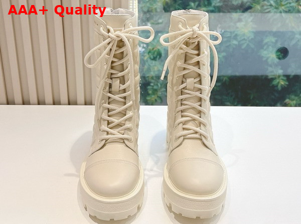 Dior D Unit Ankle Boot White Quilted Cannage Calfskin Replica