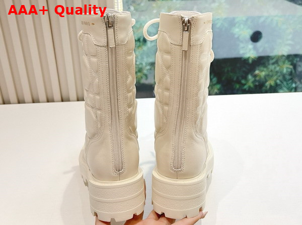 Dior D Unit Ankle Boot White Quilted Cannage Calfskin Replica