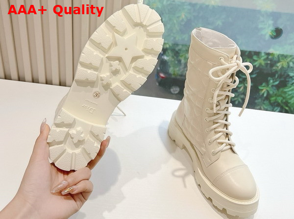 Dior D Unit Ankle Boot White Quilted Cannage Calfskin Replica