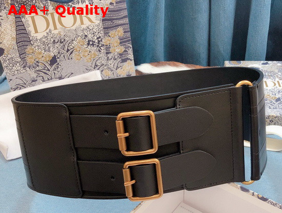 Dior D Waist Belt Black Smooth Calfskin 10cm Replica