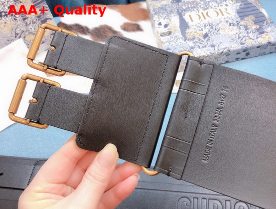 Dior D Waist Belt Black Smooth Calfskin 10cm Replica