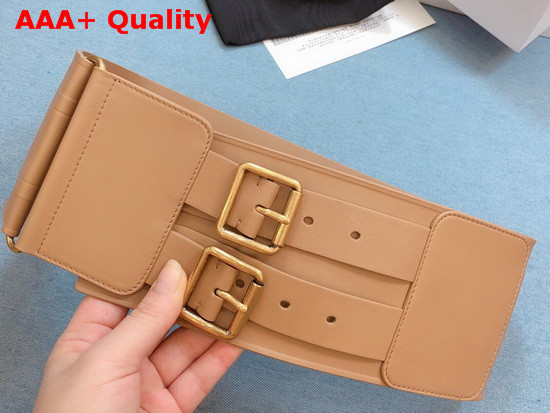 Dior D Waist Belt Light Cuoio Colored Smooth Calfskin 10cm Replica