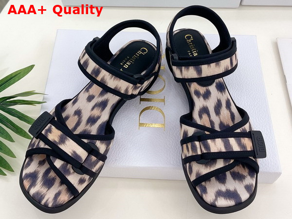 Dior D Wander Sandal Beige Multicolor Mizza Printed Technical Fabric Replica