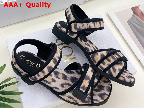 Dior D Wander Sandal Beige Multicolor Mizza Printed Technical Fabric Replica