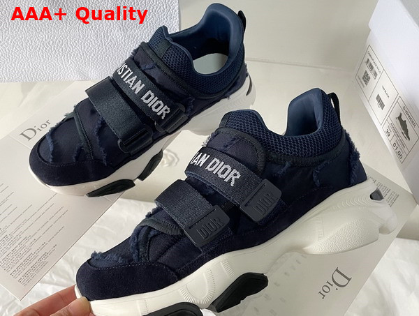 Dior D Wander Sneaker in Deep Blue Camouflage Technical Fabric Replica