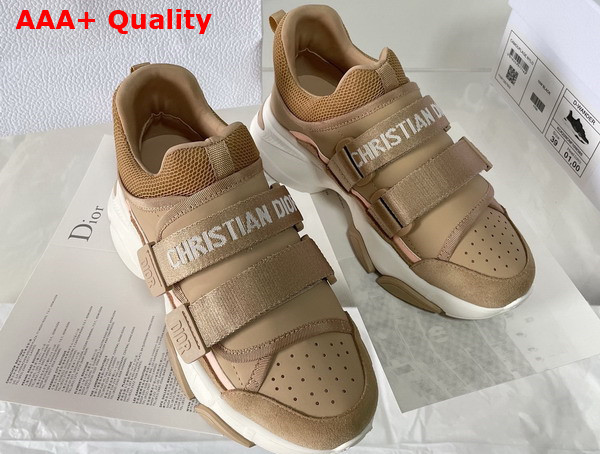 Dior D Wander Sneaker in Light Brown Calfskin Replica