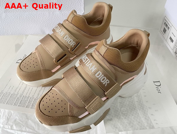 Dior D Wander Sneaker in Light Brown Calfskin Replica