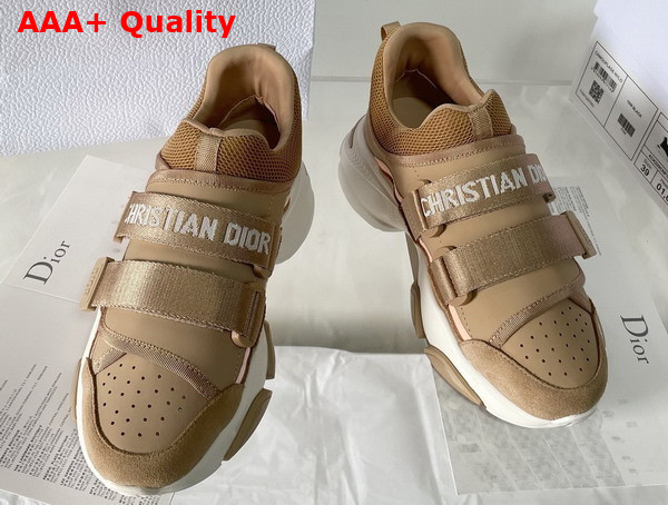 Dior D Wander Sneaker in Light Brown Calfskin Replica