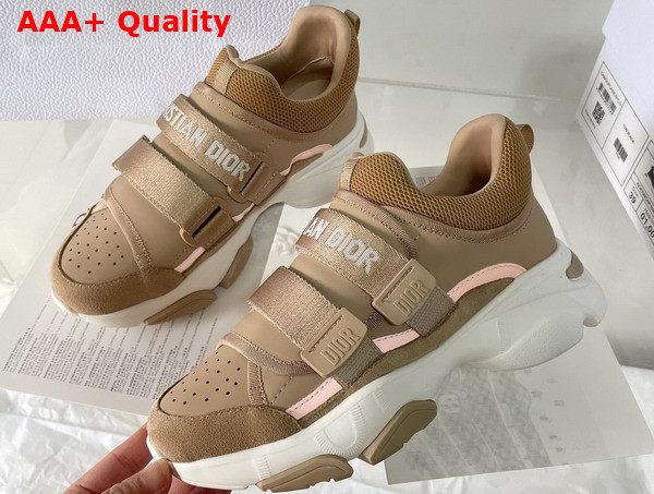 Dior D Wander Sneaker in Light Brown Calfskin Replica