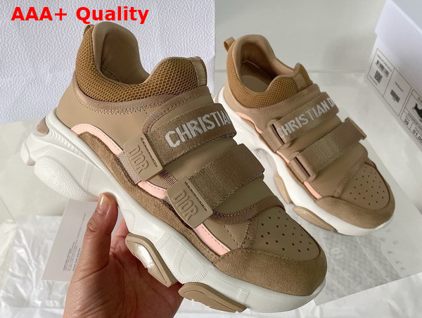 Dior D Wander Sneaker in Light Brown Calfskin Replica