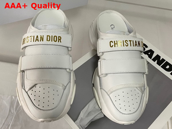 Dior D Wander Sneaker in White Calfskin Open Back Sneaker Replica