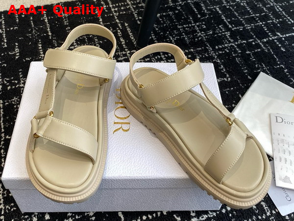 Dior D Wave Sandal Beige Lambskin Replica