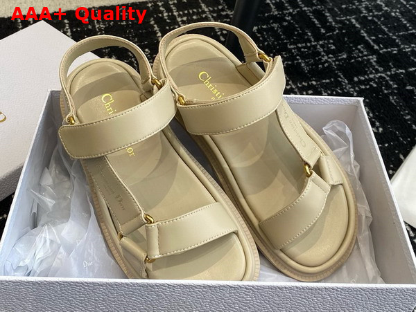 Dior D Wave Sandal Beige Lambskin Replica