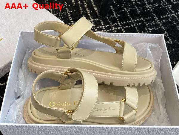 Dior D Wave Sandal Beige Lambskin Replica