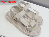 Dior D Wave Sandal in Beige Lambskin Replica