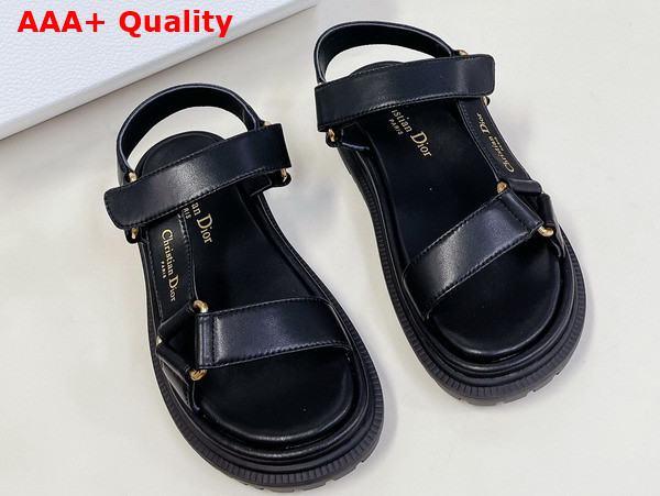 Dior D Wave Sandal in Black Lambskin Replica