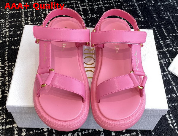 Dior D Wave Sandal in Candy Pink Lambskin Replica