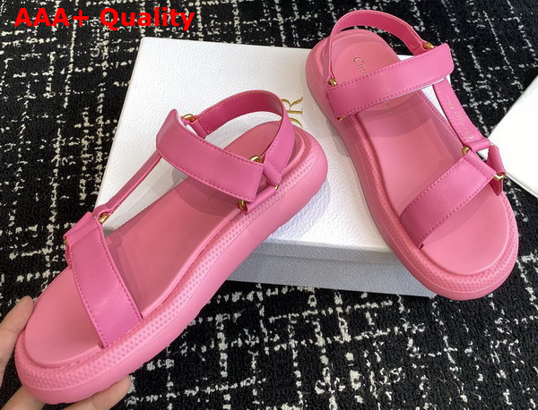 Dior D Wave Sandal in Candy Pink Lambskin Replica