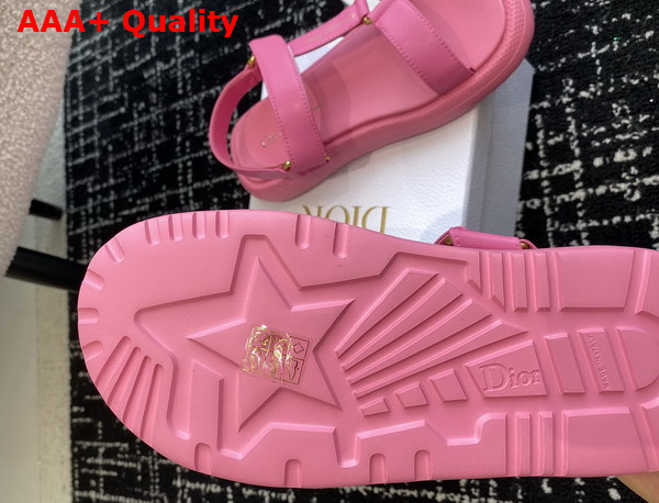 Dior D Wave Sandal in Candy Pink Lambskin Replica