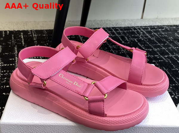 Dior D Wave Sandal in Candy Pink Lambskin Replica