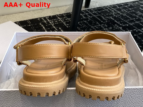 Dior D Wave Sandal in Dark Beige Lambskin Replica