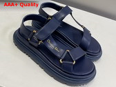 Dior D Wave Sandal in Deep Blue Lambskin Replica