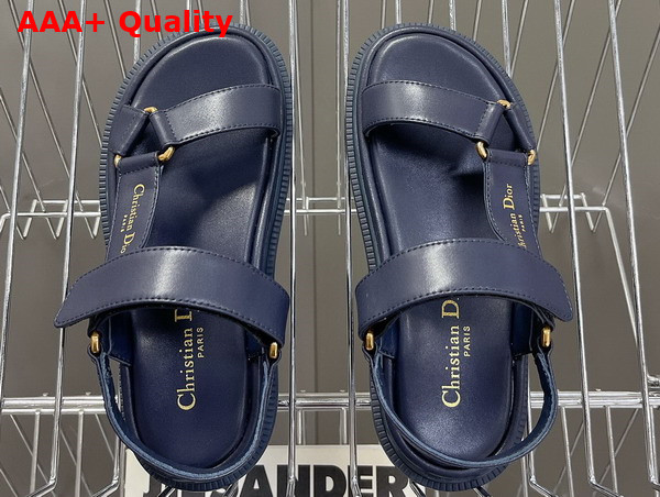 Dior D Wave Sandal in Deep Blue Lambskin Replica