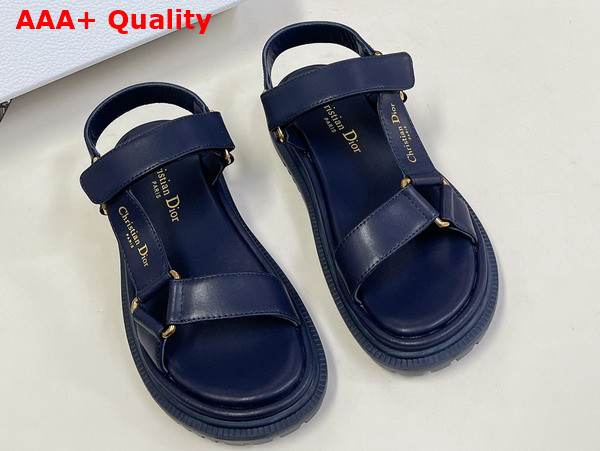 Dior D Wave Sandal in Deep Blue Lambskin Replica