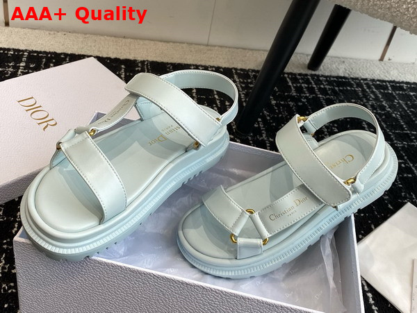 Dior D Wave Sandal in Pastel Blue Lambskin Replica