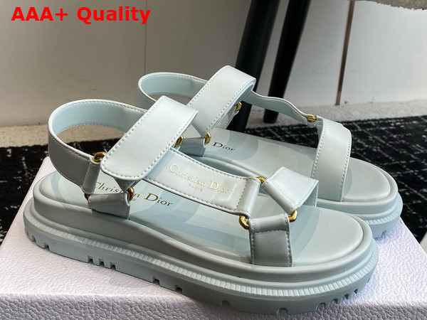 Dior D Wave Sandal in Pastel Blue Lambskin Replica