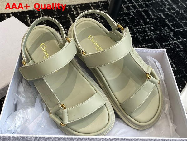 Dior D Wave Sandal in Pastel Peyote Green Lambskin Replica