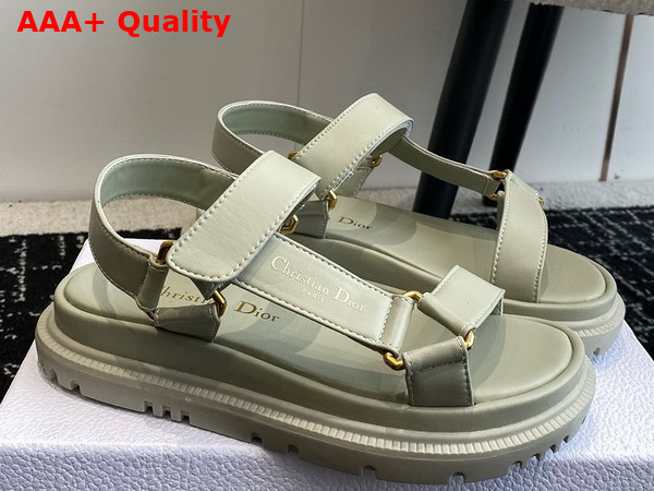 Dior D Wave Sandal in Pastel Peyote Green Lambskin Replica