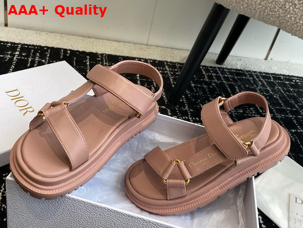 Dior D Wave Sandal in Powder Pink Lambskin Replica