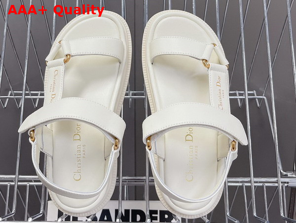 Dior D Wave Sandal in White Lambskin Replica