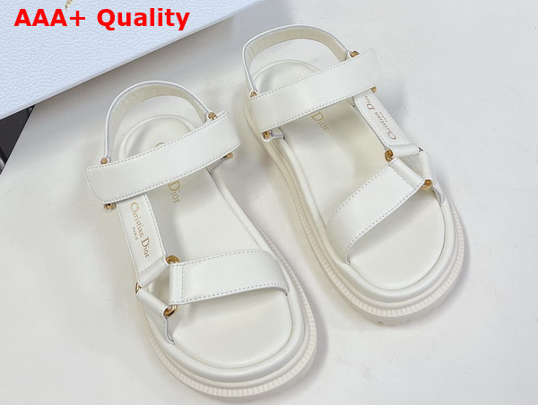 Dior D Wave Sandal in White Lambskin Replica