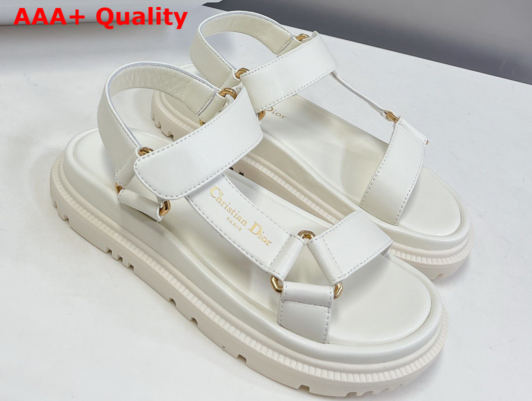 Dior D Wave Sandal in White Lambskin Replica