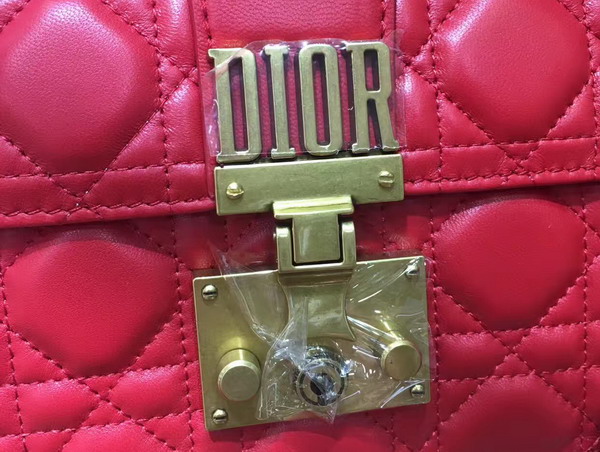 Dior Dioraddict Wallet On Chain Clutch in Red Lambskin with Cannage Motif For Sale