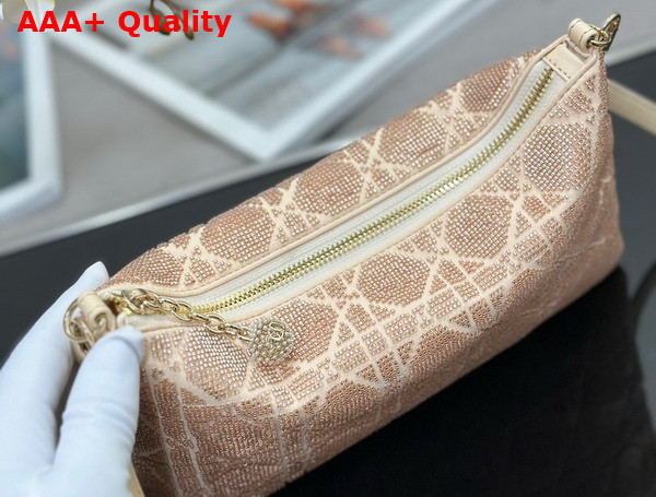 Dior Dream Bag Dusty Ivory Cannage Cotton with Bead Embroidery Replica