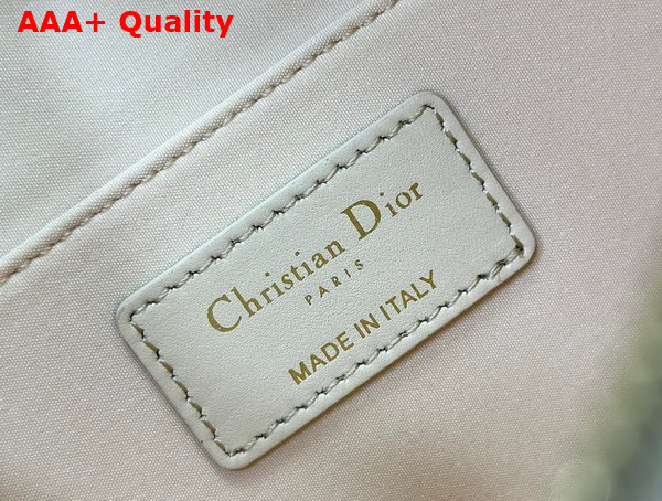 Dior Dream Bag Dusty Ivory Cannage Cotton with Bead Embroidery Replica