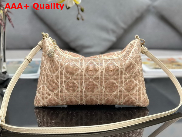 Dior Dream Bag Dusty Ivory Cannage Cotton with Bead Embroidery Replica