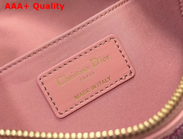 Dior Dream Bag Ethereal Pink Cannage Cotton with Bead Embroidery Replica