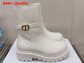 Dior Empreinte Ankle Boot White Calfskin and Rubber Replica