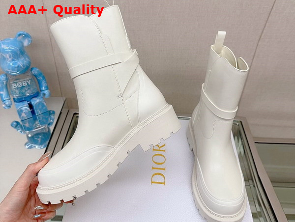 Dior Empreinte Ankle Boot White Calfskin and Rubber Replica